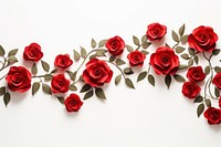 Red rose floral border flower petal plant.