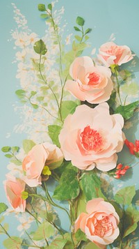 Roses bouquet painting pattern flower.