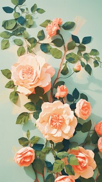 Roses wallpaper painting pattern.