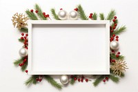 Christmas frame white white background.