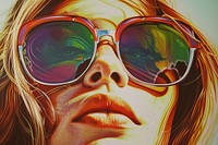 Vinly art sunglasses portrait.