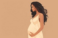 Illustration of woman pregnant portrait adult dress.