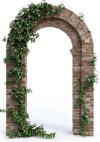 Brick wall arch architecture flower.