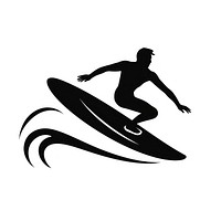 Surfer silhouette surfing sports.