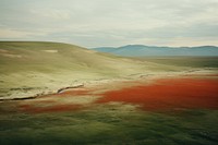 A minimal-large grassland landscape red tranquility.