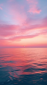 Sunset on the ocean outdoors horizon nature.