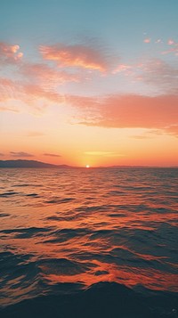 Sunset on the ocean outdoors horizon nature.