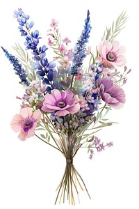 Bouquet from pastel lavender blossom flower.