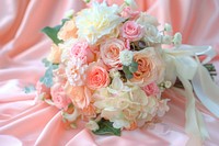 Bouquet from pastel wedding flower plant.
