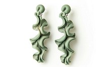 Craft clay earrings jewelry white background accessories.