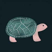 Chalk style turtle reptile animal art.