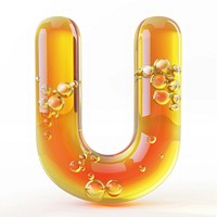 Letter U yellow bubble number.