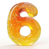 Number 6 number yellow bubble.