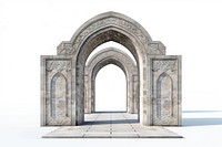 Architecture photo of arch gate white background spirituality.