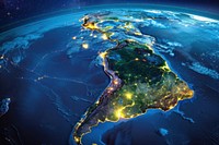 Brazil earth illuminated astronomy.