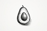 Avocado drawing sketch illustrated.