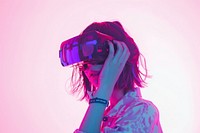 Virtual reality purple adult photo.