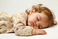 A beautiful sleeping baby girl portrait comfortable photography.