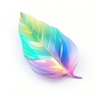 3d render leaf icon holographic purple petal plant.