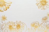 Gold Ink daisy border backgrounds pattern white.