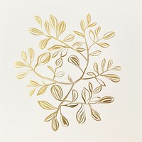 Gold Ink mistletoe pattern drawing sketch.