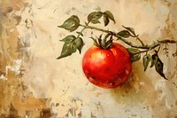 Close up on pale Tomato painting tomato fruit.