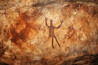 Paleolithic cave art painting style of alien backgrounds outdoors nature.