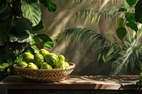 Tropical fruits basket vegetable plant food.