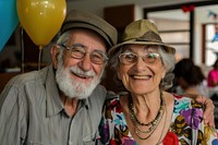 Celebrating birthday retirement portrait balloon.