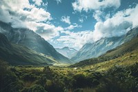 Photo of new zealand mountains wilderness landscape panoramic.