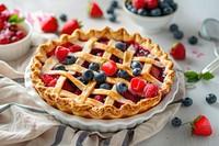 Pie strawberry blueberry dessert.