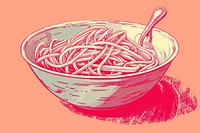 Spaghetti belognese spoon pasta bowl.