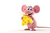 Mouse holding cheese cartoon animal mammal.