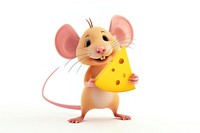 Mouse holding cheese cartoon animal rodent.