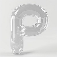 Letter P glass circle shape.