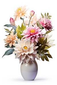 A bouquet of different flowers plant vase art.