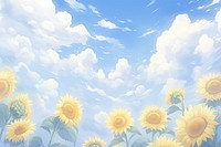 Sky and sunflower feild backgrounds outdoors nature.