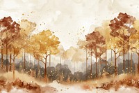 Autumn forest watercolor background painting backgrounds outdoors.