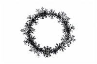 Circle frame snowflake wreath outdoors pattern.