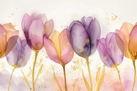 Colorful tulip watercolor background blossom flower crocus.
