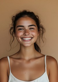 Woman happy with no makeup smile adult skin.