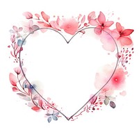 Valentines frame watercolor flower plant white background.