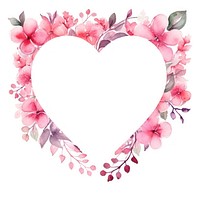 Valentines frame watercolor flower wreath plant.
