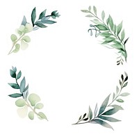 Nature frame watercolor wreath pattern plant.