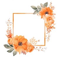 Orange and flower frame watercolor pattern plant petal.