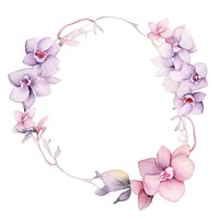 Orchid frame watercolor jewelry flower wreath.