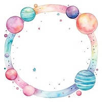 Planet frame watercolor space white background science.