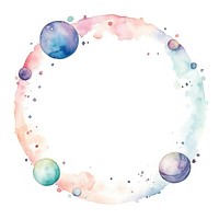 Planet frame watercolor space white background abstract.