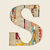 Magazine paper letter S collage number text.
