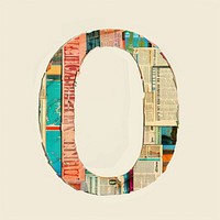 Magazine paper letter O collage text art.